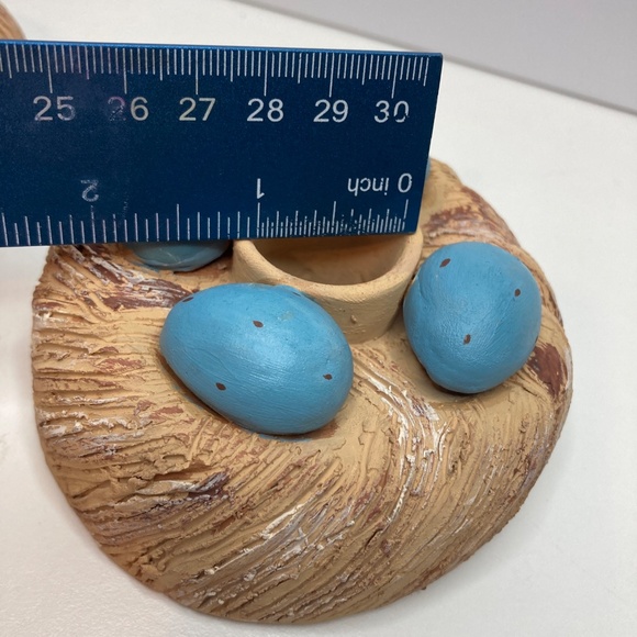 A Pair Vintage Serrv Candle Holder Eggs On Nest Made in Peru - Picture 12 of 12